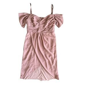NWT Blush Mark Off-Shoulder Mini Dress. Sz6 Coquette. Bridesmaid. Girly